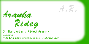 aranka rideg business card